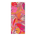 Owala Beach Towel in Tropic Like It's Hot; vibrant pink, orange, and red tropical leaf print